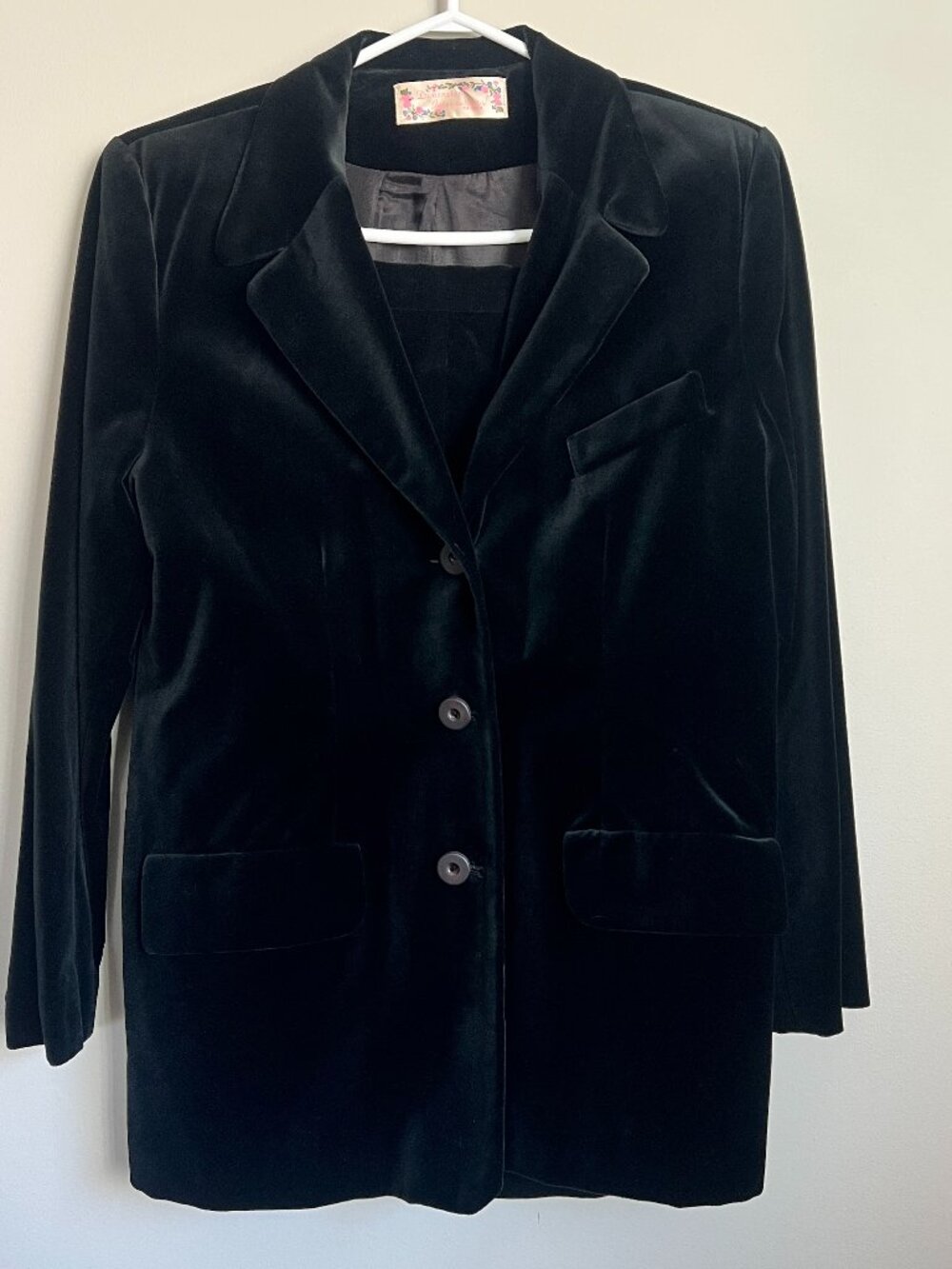 Dimension International Velvet Skirt Suit Women's Size 11 Black